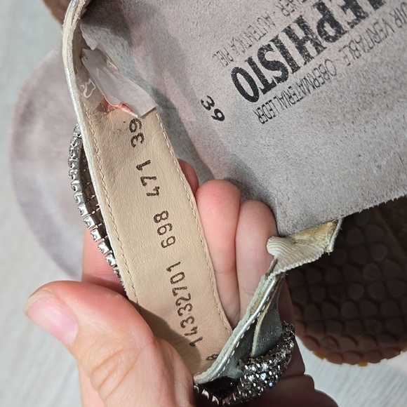 Mephisto Women Crysta Loop Toe l Beads Wedge Sandals shoes sz 39/9 - Picture 12 of 14